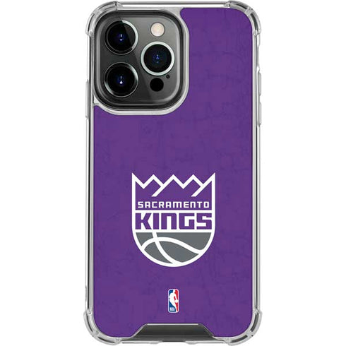 NBA Sacramento Kings Distressed iPhone 14 Pro Clear Case